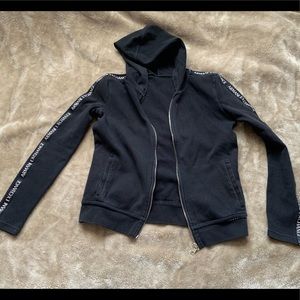 Black Armani exchange zip up sweater